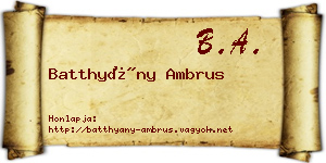 Batthyány Ambrus névjegykártya